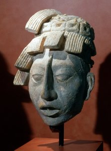 从铭文寺（灰泥）帕伦克国王帕卡尔的肖像头